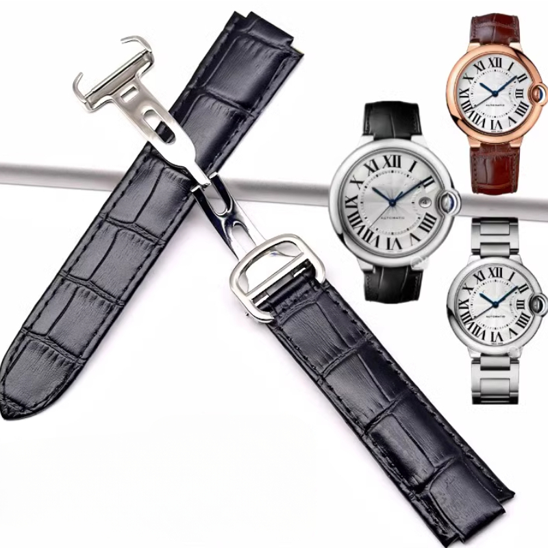 Cartier Watch Ballon Bleu - สําหรับ Cartier Ballon Bleu สายรูปแบบจระเข้หัวชั้นหนังสําหรับ Cartier