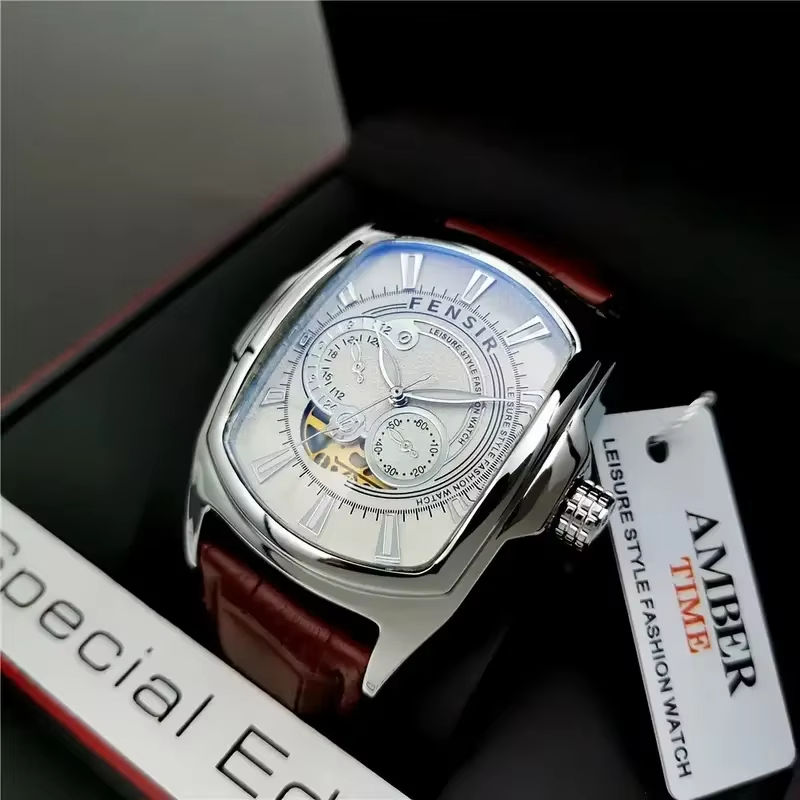 Omega Watch Constellation - นาฬิกาข้อมือสไตล์พังก์สำหรับผู้ชาย เหมาะสำหรับใส่ในโอกาสทางธุรกิจ หน้าปัดขนาดใหญ่ มีฟังก์ชันเรืองแสง มีฟังก์ชันแสดงวันที่ สายหนังเทียมสีดำ