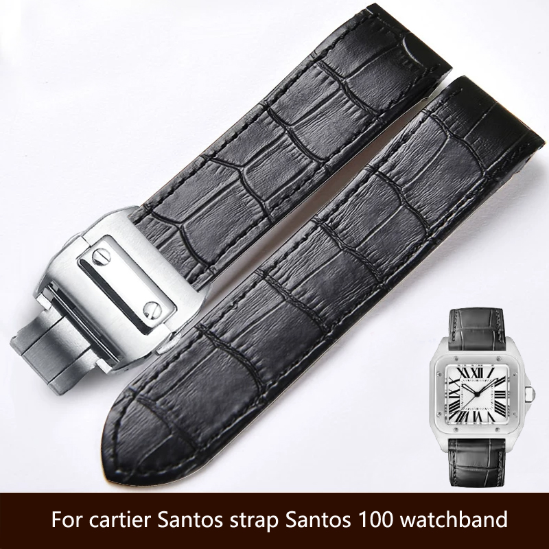 สายนาฬิกาหนังแท้คุณภาพสูง ขนาด - Cartier Watch Santos บทวิจารณ์และราคา