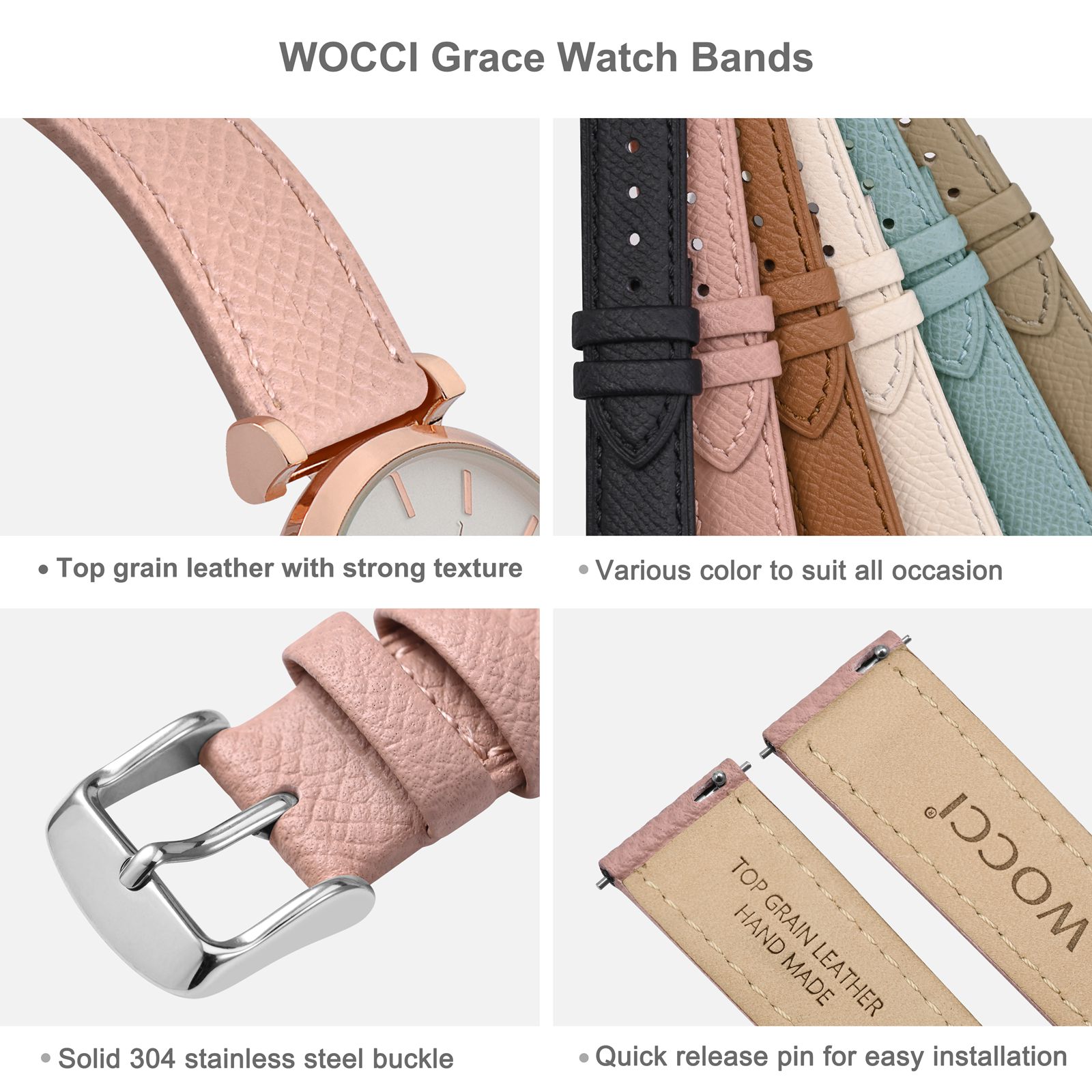 WOCCI Top Grain หนังนาฬิกา 12  - Suede Strap Watch บทวิจารณ์และราคา